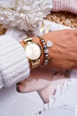 Clearance Damska Bransoletka Łańcuszek Serca Różowe Złoto Menrol Bransoletki