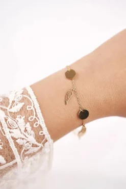 Online Boto Damska Bransoletka Celebrytka Złota 7 Zawieszek Skrzydła Aurora