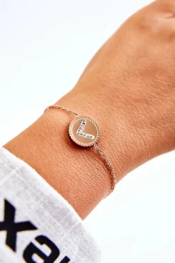 Bransoletki>Boto Damska Bransoletka Celebrytka Z Ozdobą I Cyrkoniami Różowe Złoto Różowy