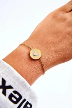 Hot Boto Damska Bransoletka Celebrytka Z Ozdobą I Cyrkoniami Złota Złoty