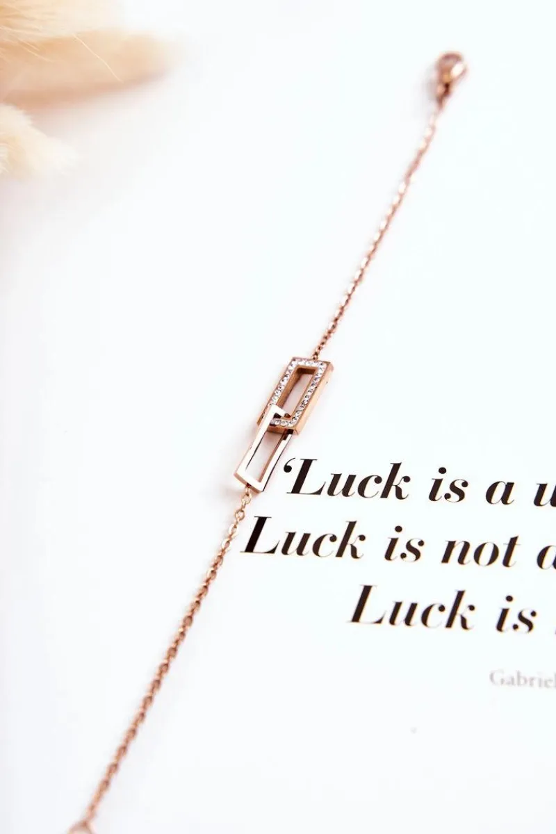 Bransoletki>Giorgio&Dario Damska Bransoletka Celebrytka Stalowa Z Cyrkoniami Różowe Złoto Różowy