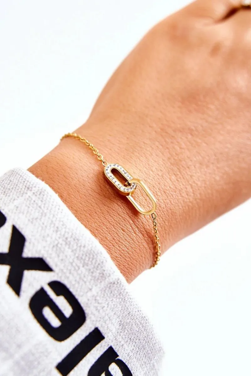 Best Damska Bransoletka Celebrytka Z Owalnymi Ozdobami Złota Bransoletki