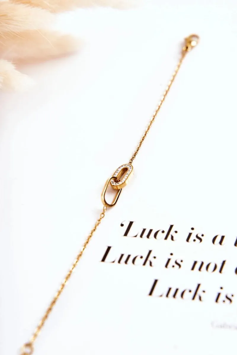 Best Damska Bransoletka Celebrytka Z Owalnymi Ozdobami Złota Bransoletki