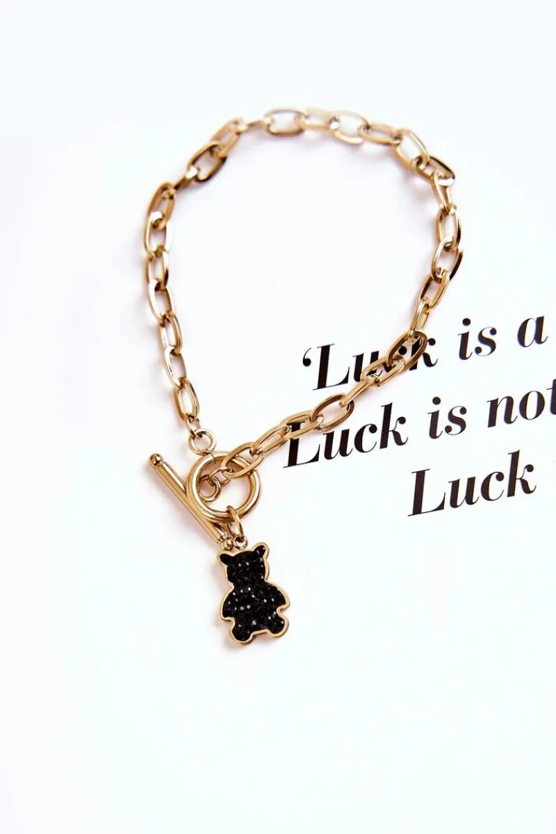 Bransoletki>Boto Damska Bransoletka Miś Z Cyrkoniami Złota