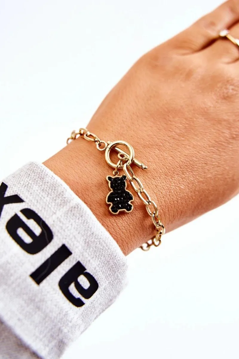 Bransoletki>Boto Damska Bransoletka Miś Z Cyrkoniami Złota