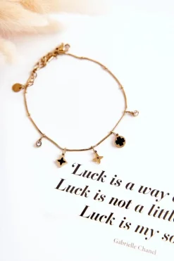 Bransoletki>Boto Damska Bransoletka Na Nogę Z Ozdobami Złota