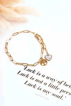 Boto Damska Bransoletka Na Nogę Drzewko I Serce Złota