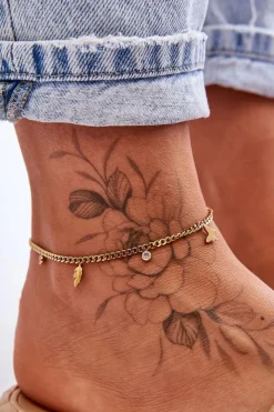 Bransoletki>Glam Chic Damska Bransoletka Pancerka Na Nogę Złota