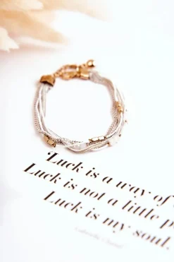 Discount Boto Damska Bransoletka Regulowana Z Kryształkami Biała