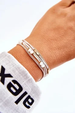 Discount Boto Damska Bransoletka Regulowana Z Kryształkami Biała