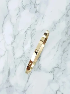 Bransoletki>Boto Damska Bransoletka Stalowa Z Cyrkoniami 4mm Złota Valerii