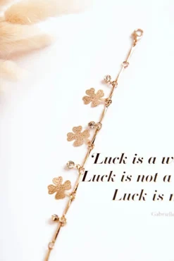 Bransoletki>Boto Damska Bransoletka Z Cyrkoniami Koniczyna Złota