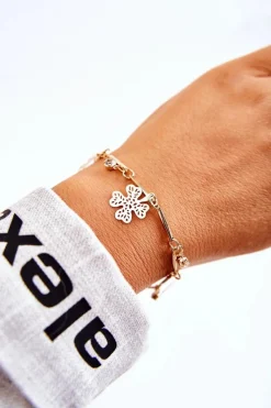 Bransoletki>Boto Damska Bransoletka Z Cyrkoniami Koniczyna Złota