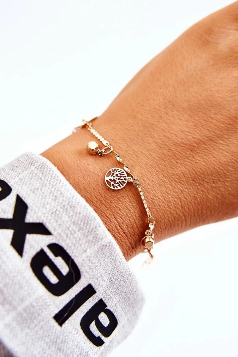 Clearance Damska Bransoletka Z Cyrkoniami Drzewa Złota Bransoletki