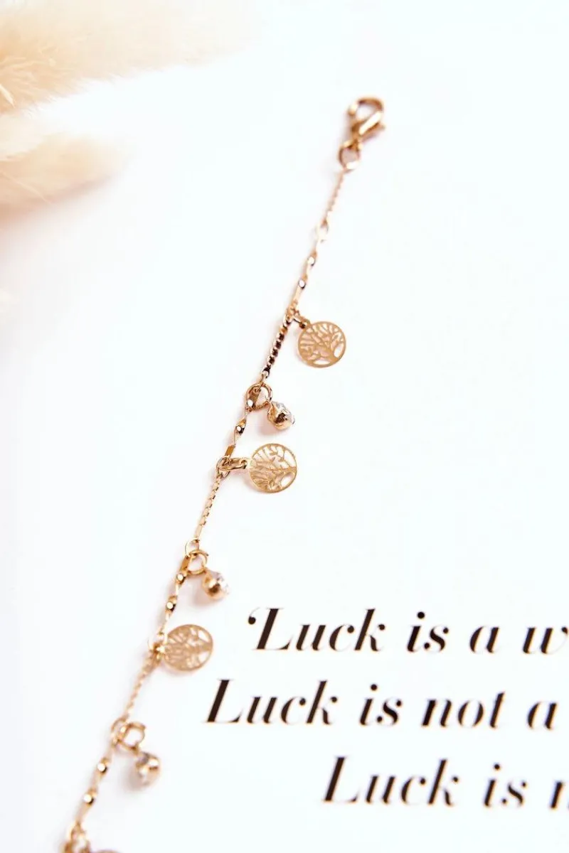 Clearance Damska Bransoletka Z Cyrkoniami Drzewa Złota Bransoletki