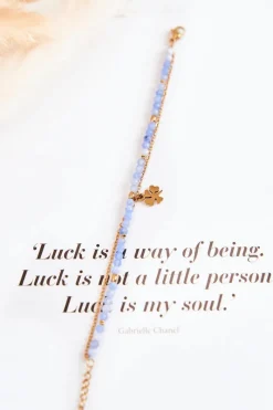 Best Glam Chic Damska Bransoletka Z Koralikami Niebiesko-Złota