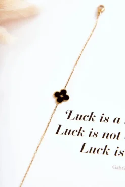 Clearance Glam Chic Damska Bransoletka Z Ozdobą Czarno-Złota