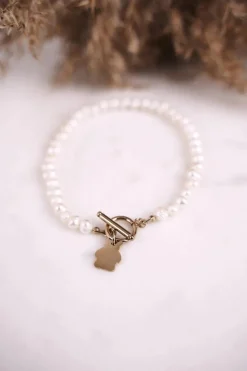 Boto Damska Bransoletka z Perełkami Złoty Miś Tonny