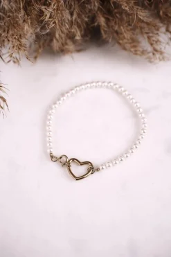 Bransoletki>Boto Damska Bransoletka z Perełkami Złote Serce Kelly