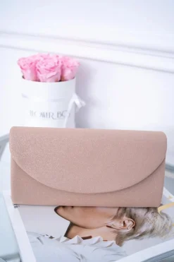 Kopertówki>Boto Damska Brokatowa Torebka Różowa Kopertówka