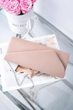 Discount Damska Brokatowa Torebka Różowa Kopertówka Kopertówki