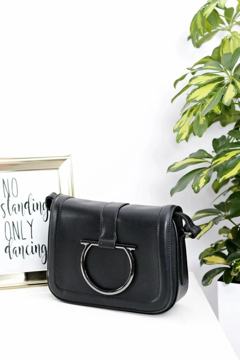 Listonoszki>Boto Damska Czarna Torebka na Ramię Listonoszka