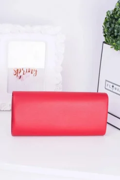 Online Boto Damska Czerwona Kopertówka Złoty Łańcuch