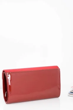Kopertówki>Boto Damska Czerwona Zamszowa Kopertówka Łańcuszek