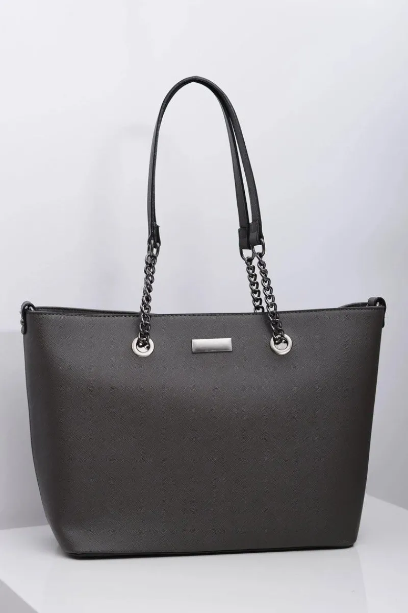 Torebki Klasyczne>Boto Damska Duża Szara Klasyczna Torebka