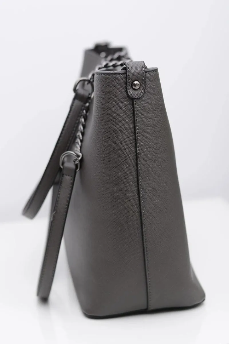 Torebki Klasyczne>Boto Damska Duża Szara Klasyczna Torebka