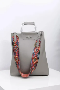 Torebki Nobo>Nobo Damska Duża Szara Torba Worek z Mini Torebką