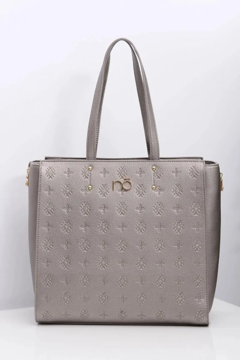 Sale Damska Duża Szaro Złota Torba Torebki Nobo