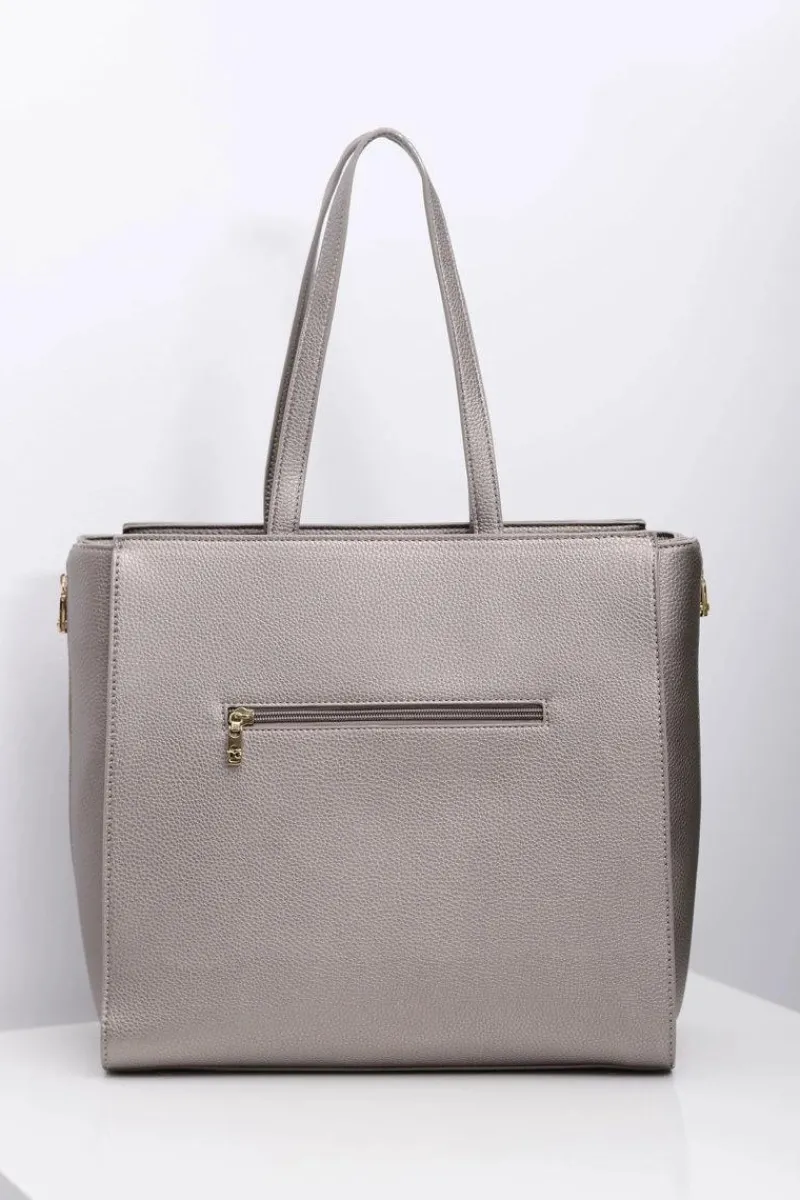 Sale Damska Duża Szaro Złota Torba Torebki Nobo