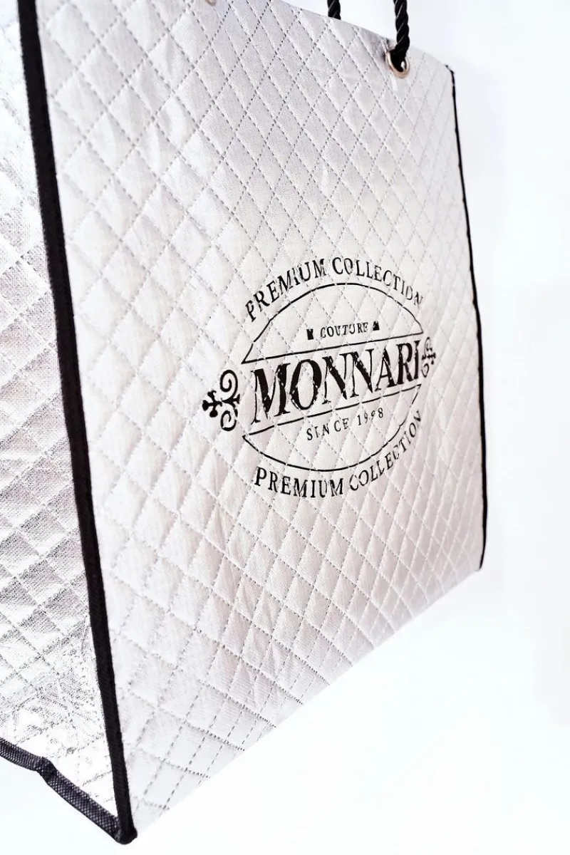 Outlet Damska Duża Torba Shopper NBAG0030-022 Srebrna Torby Podróżne|Torebki Plażowe