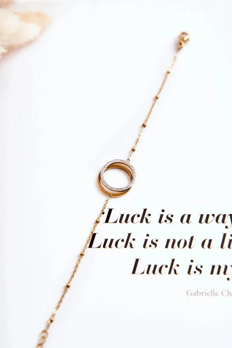 New Damska Elegancka Bransoletka Z Ozdobami I Cyrkoniami Złota Bransoletki