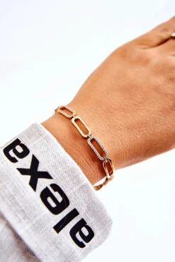 Clearance Boto Damska Elegancka Bransoletka Z Cyrkoniami Złota