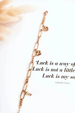 Clearance Damska Elegancka Bransoletka Z Zawieszkami Złota Bransoletki