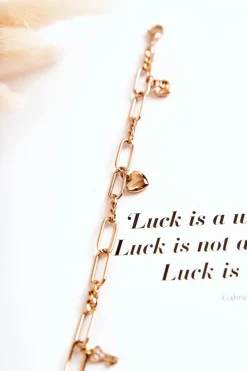 Clearance Damska Elegancka Bransoletka Z Zawieszkami Złota Bransoletki