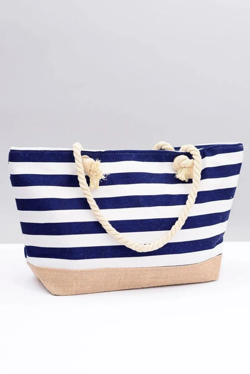 Hot Boto Damska Granatowa Duża Marynarska Torebka Plażowa