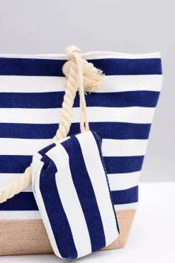 Hot Boto Damska Granatowa Duża Marynarska Torebka Plażowa