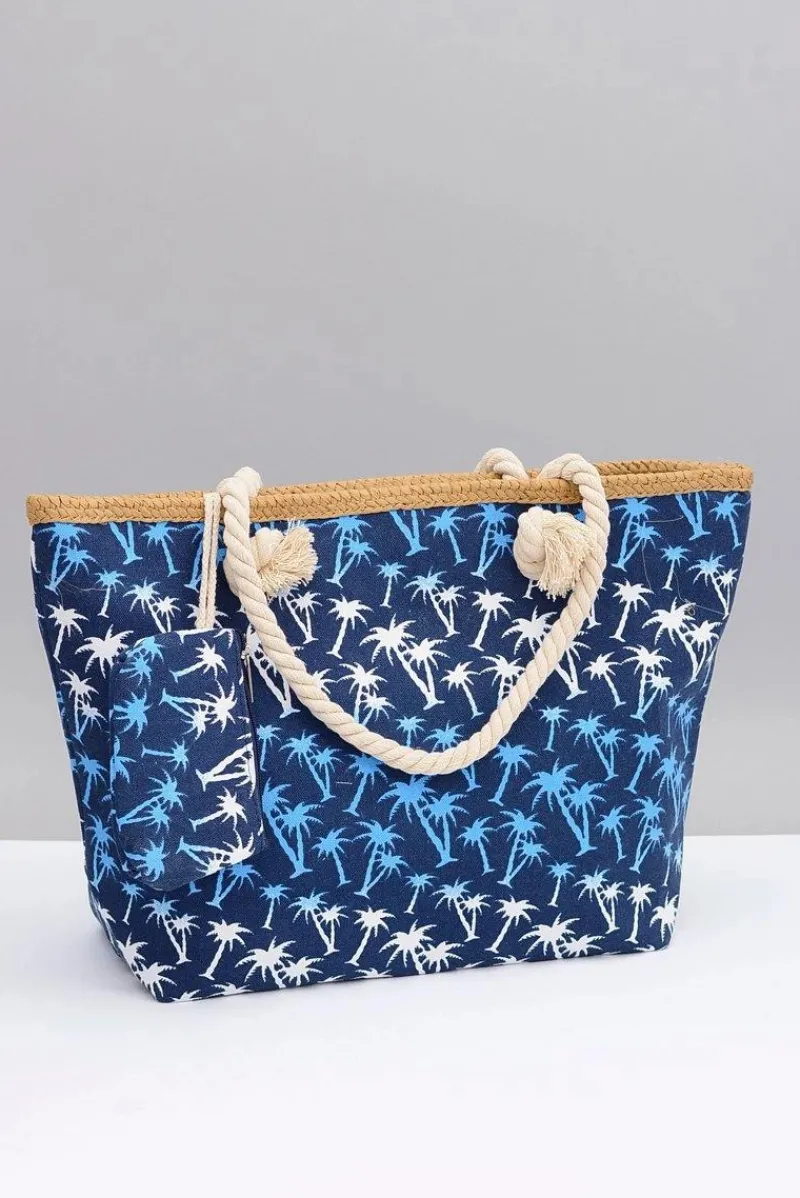 Hot Damska Granatowa Duża Torebka Plażowa Torebki Plażowe