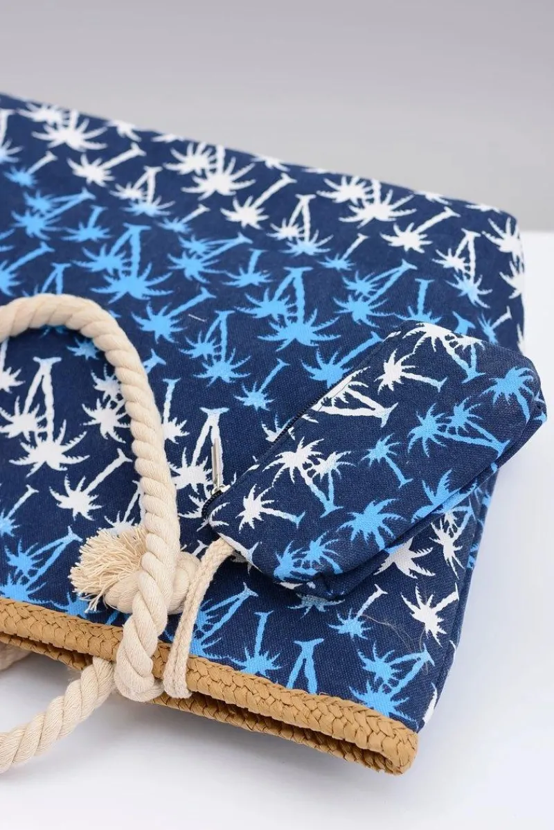 Hot Damska Granatowa Duża Torebka Plażowa Torebki Plażowe