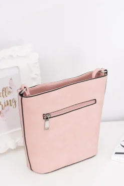 Listonoszki>Boto Damska Listonoszka Torebka z Frędzlem Pudrowy Róż