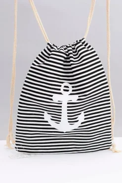 Discount Damska Marynarska Torebka Czarny Worek Plażowy Torebki Plażowe