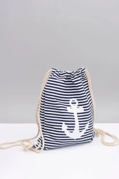 Torebki Plażowe>Boto Damska Marynarska Torebka Granatowy Worek Plażowy