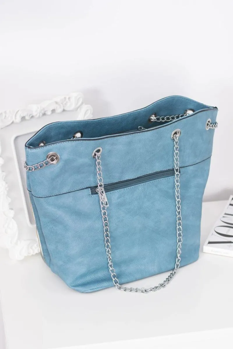 Clearance Damska Niebieska Klasyczna Torebka z Frędzlem Torebki Klasyczne