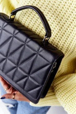 Torebki Klasyczne|Listonoszki>Boto Damska Pikowana Teczka Listonoszka Monaco Czarna