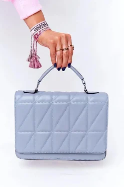 Outlet Damska Pikowana Teczka Listonoszka Monaco Błękitna Torebki Klasyczne|Listonoszki