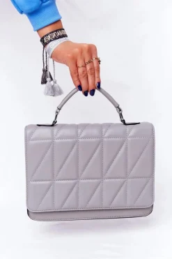 Best Boto Damska Pikowana Teczka Listonoszka Monaco Szara