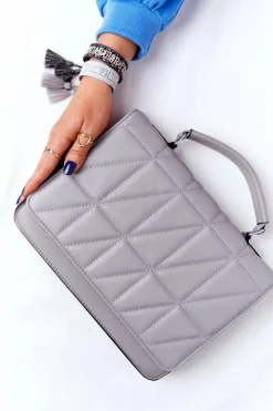 Best Boto Damska Pikowana Teczka Listonoszka Monaco Szara